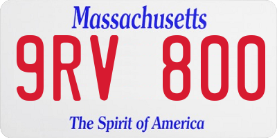 MA license plate 9RV800