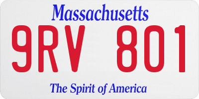 MA license plate 9RV801