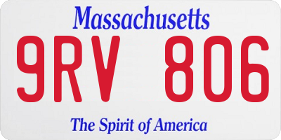 MA license plate 9RV806