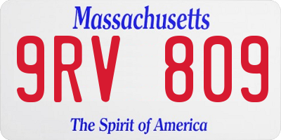 MA license plate 9RV809
