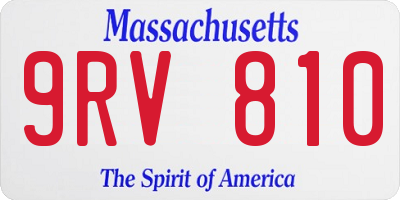 MA license plate 9RV810