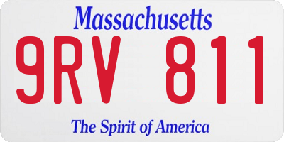 MA license plate 9RV811