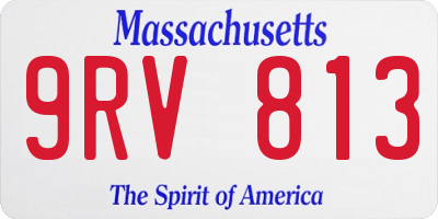 MA license plate 9RV813