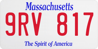 MA license plate 9RV817
