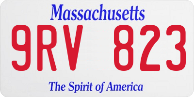 MA license plate 9RV823