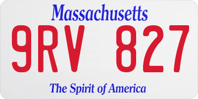 MA license plate 9RV827