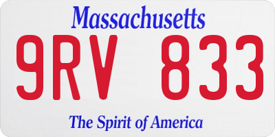 MA license plate 9RV833