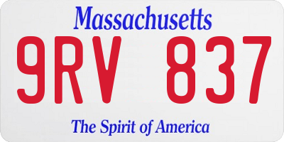 MA license plate 9RV837