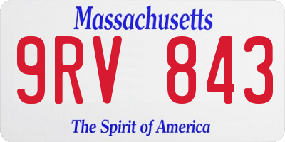 MA license plate 9RV843