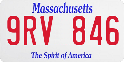 MA license plate 9RV846