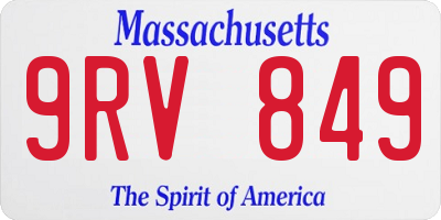 MA license plate 9RV849
