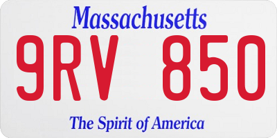MA license plate 9RV850