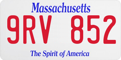MA license plate 9RV852