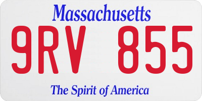 MA license plate 9RV855