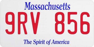 MA license plate 9RV856