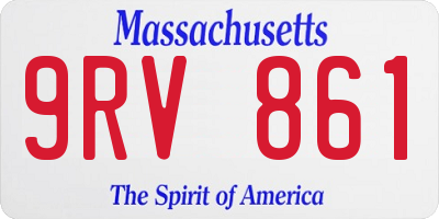 MA license plate 9RV861
