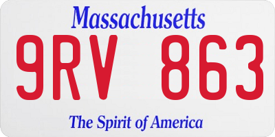 MA license plate 9RV863