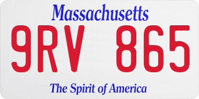 MA license plate 9RV865