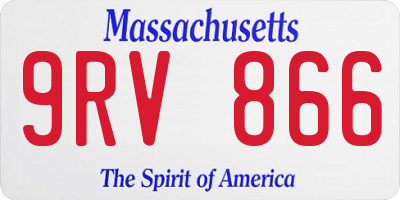 MA license plate 9RV866