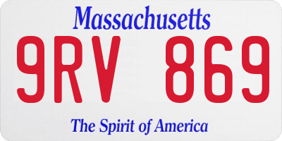 MA license plate 9RV869
