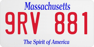 MA license plate 9RV881