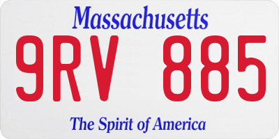 MA license plate 9RV885
