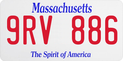 MA license plate 9RV886