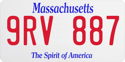 MA license plate 9RV887