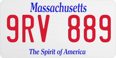 MA license plate 9RV889