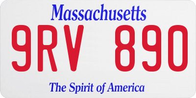 MA license plate 9RV890