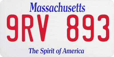 MA license plate 9RV893