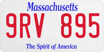MA license plate 9RV895
