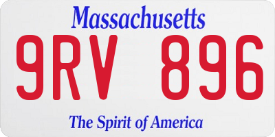 MA license plate 9RV896