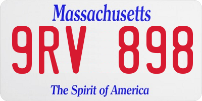 MA license plate 9RV898