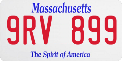 MA license plate 9RV899