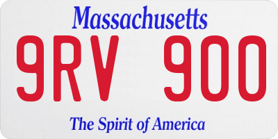 MA license plate 9RV900