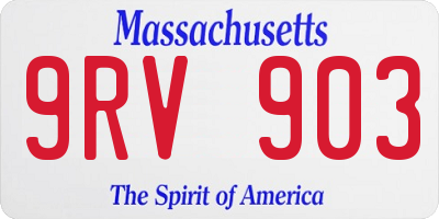 MA license plate 9RV903