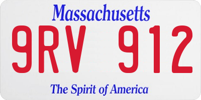 MA license plate 9RV912