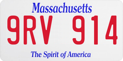 MA license plate 9RV914
