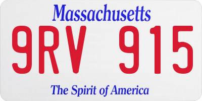 MA license plate 9RV915