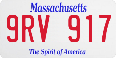 MA license plate 9RV917