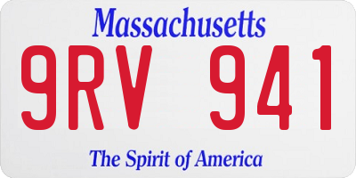 MA license plate 9RV941