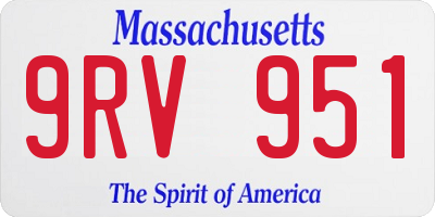 MA license plate 9RV951