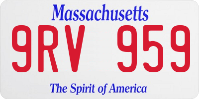 MA license plate 9RV959