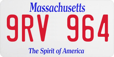 MA license plate 9RV964