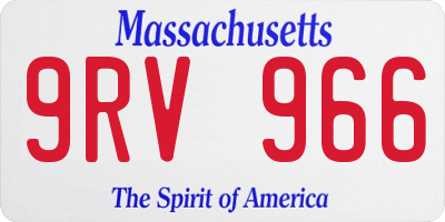 MA license plate 9RV966