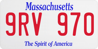 MA license plate 9RV970