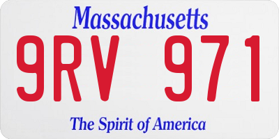 MA license plate 9RV971