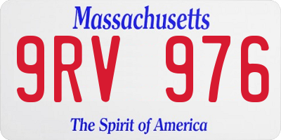 MA license plate 9RV976