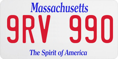 MA license plate 9RV990